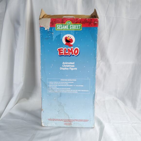 Vintage Telco Elmo Christmas Motionette 16in 1998 Santa Hat Moving Sesame - Picture 13 of 17
